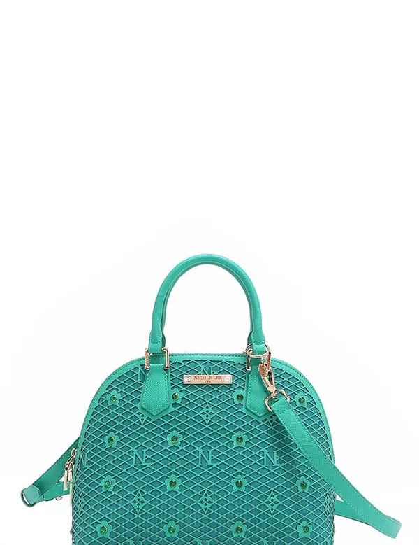 EMERALD OS Gracie Dome Satchel | Handbags Daverri Fashions