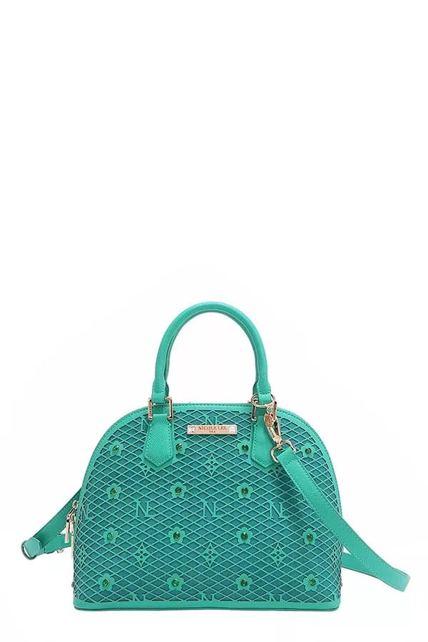 EMERALD OS Nicole Lee USA Gracie Dome Satchel | Daverri Fashions