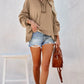 Exposed Seam Long Sleeve Hoodie - DAVERRI FASHIONS
