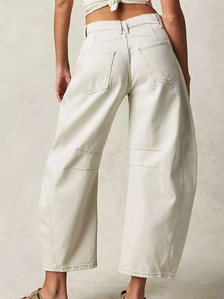Wide Leg Relaxed Fit Barrel Jeans | Jeans Daverri Fashions