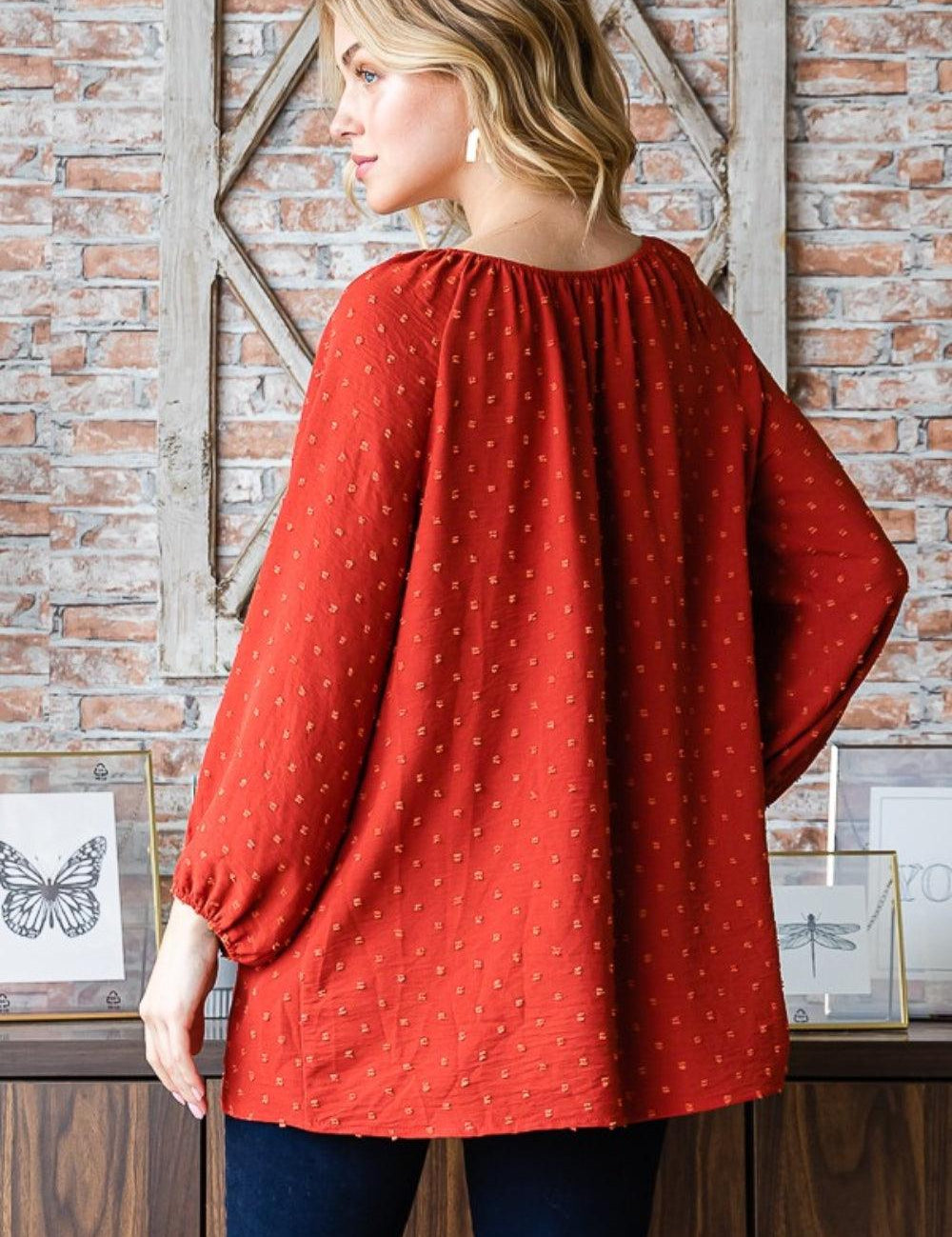 Heimish Full Size Swiss Dot Off Shoulder Top | Tops Daverri Fashions