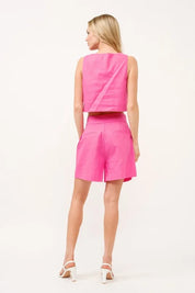 And The Why High Waist Wide Leg Mid Length Shorts | Shorts Daverri Fashions