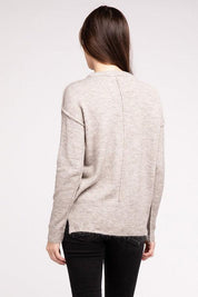 Zenana Hi-Low Hem Round Neck Sweater Sweaters