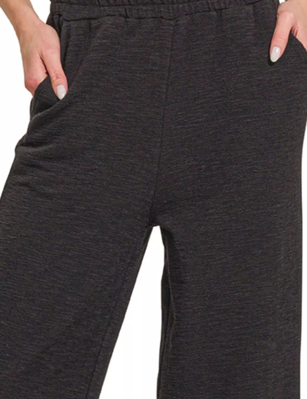 Zenana Cotton Slub Wide Leg Pants | Daverri Fashions