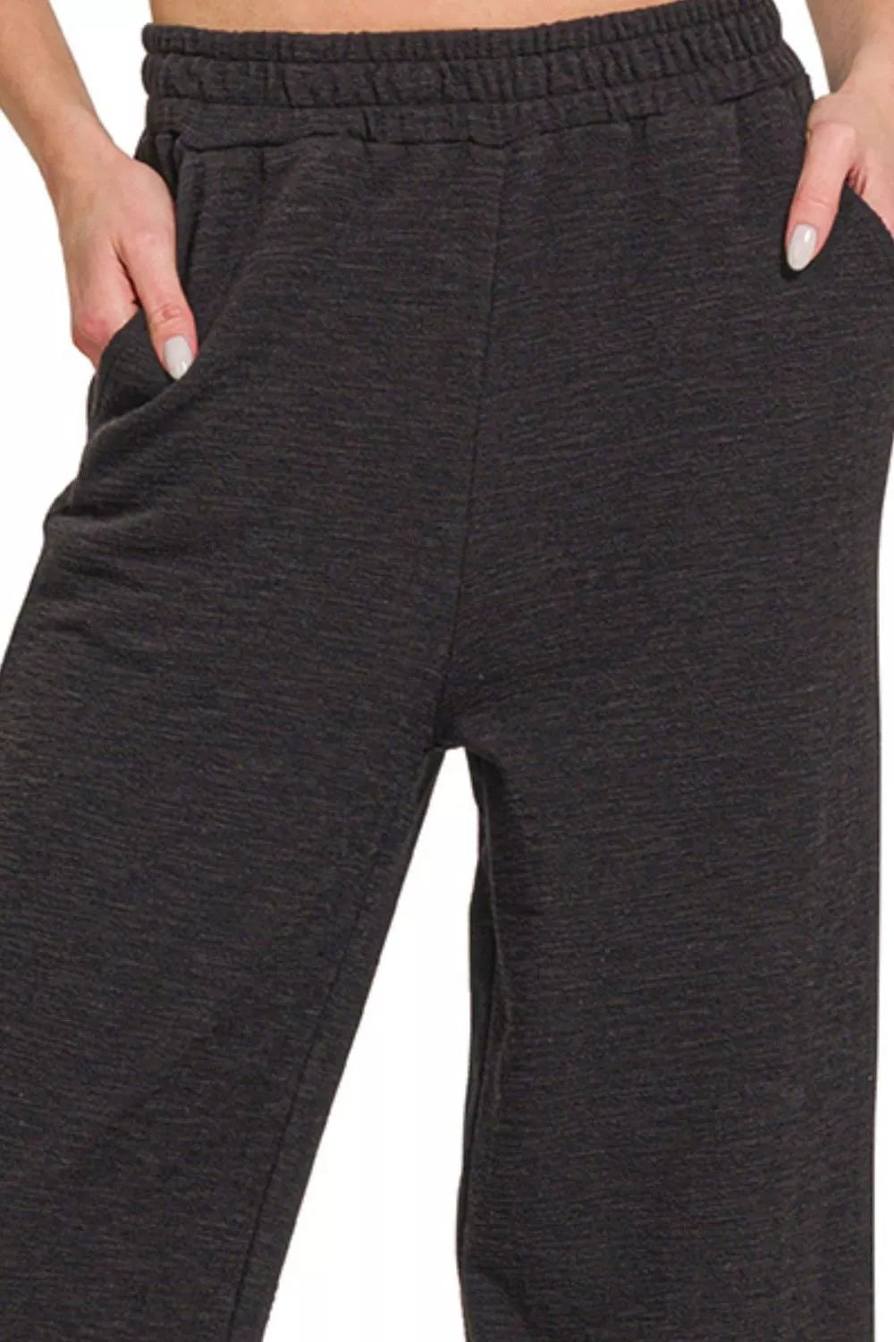 Zenana Cotton Slub Wide Leg Pants | Daverri Fashions