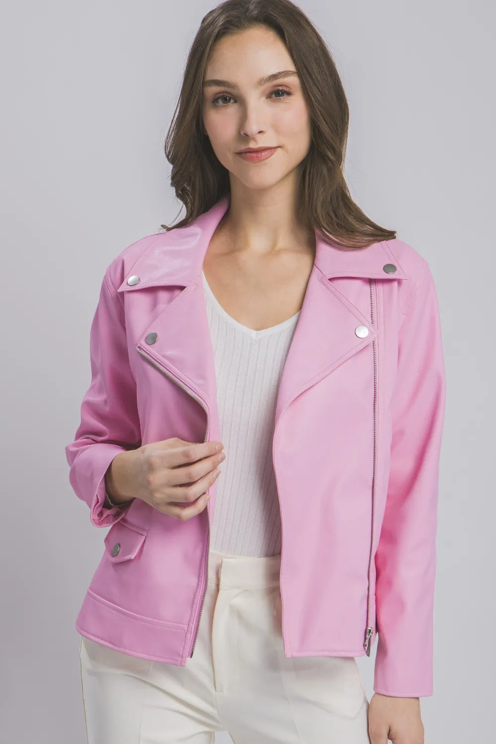 Love Tree Collared Neck Zip Up Jacket Jackets