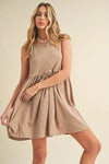 Aemi + Co Round Neck Mini Tank Dress - DAVERRI FASHIONS