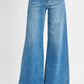 RISEN Full Size Mid Rise Wide Front Patch Pocket Jeans - DAVERRI FASHIONS