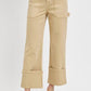 RISEN Full Size High Rise Wide Straight Cuffed Patch Jeans Plus Size