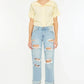 Kancan Mid Rise Distressed Boyfriend Jeans - DAVERRI FASHIONS