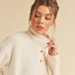 Aemi+Co White Half Snap Lightweight Pullover Tops