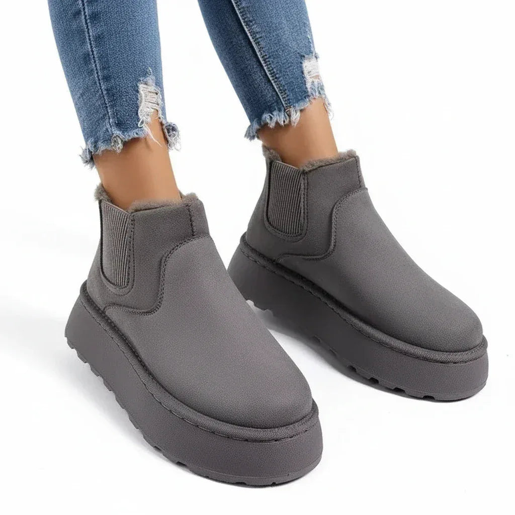 Round Toe Platform Ankle Boots - DAVERRI FASHIONS