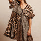 BiBi Leopard Prints Mix and Match Short Sleeves Dress Mini Dresses