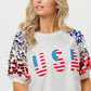 BiBi American Flag Theme Sequin Top - DAVERRI FASHIONS