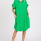 Mittoshop Button Down Flounce Sleeve Dress with Pockets - DAVERRI FASHIONS
