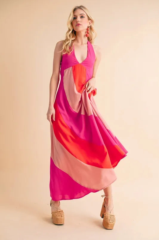 Aemi+Co Color Block Sleeveless Maxi Dress Maxi Dresses