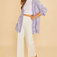 Annie Wear Checkered Open Front Drop Shoulder Cardigan Cardigans