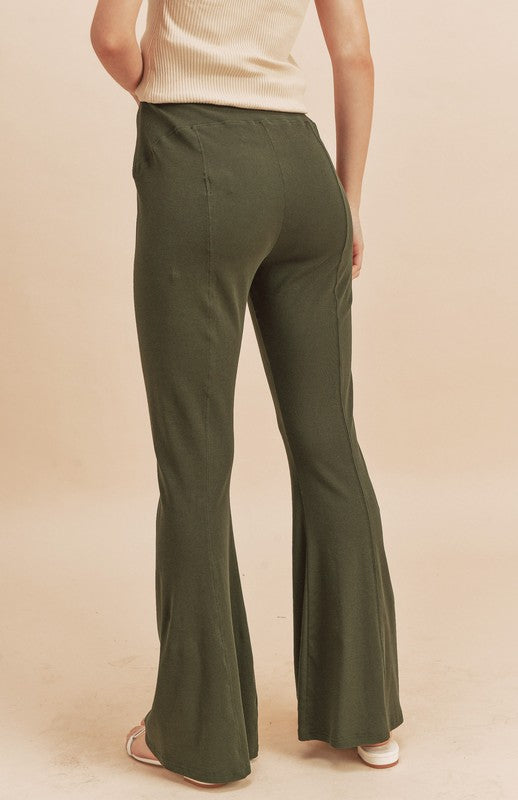 Aemi + Co High Waist Flare Pants Pants