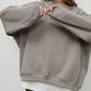 Round Neck Dropped Shoulder Long Sleeve Sweatshirt - DAVERRI FASHIONS