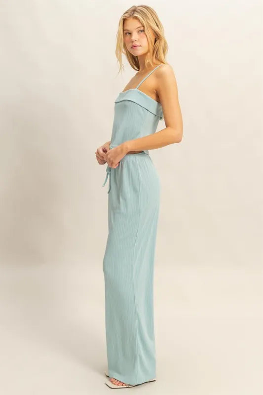 HYFVE Rib Knit Cami Top and Pants Set Outfit Sets