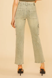 Annie Wear Straight Leg Jeans with Cargo Pockets Jeans