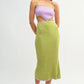 MABLE Lime Ribbed Knit Color Block Cutout Midi Dress - DAVERRI FASHIONS