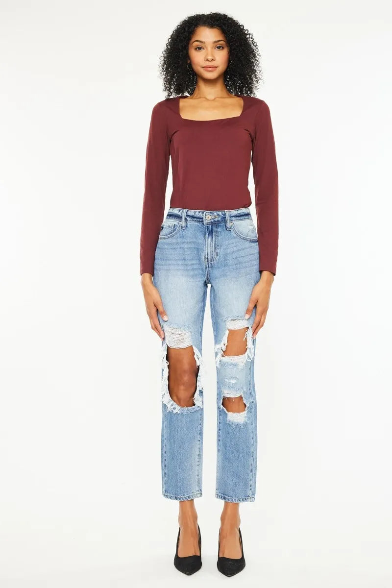 Kancan High Rise Distressed Boyfriend Jeans Jeans
