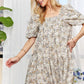ADORA Floral Square Neck Puff Sleeve Dress