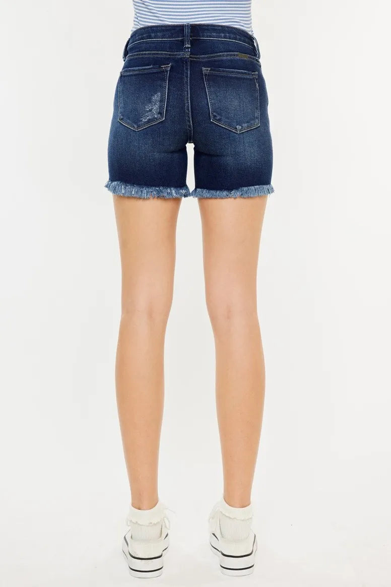 Kancan Mid Rise Button Fly Denim Shorts Denim Shorts