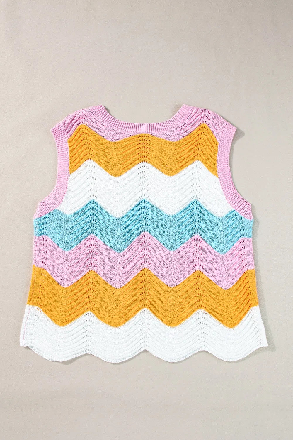 Daverri Fashions multicolored zigzag knit sleeveless sweater vest