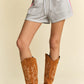 Davi & Dani Sequin Stripe Long Sleeve Top And Short Pants Set Shorts Sets