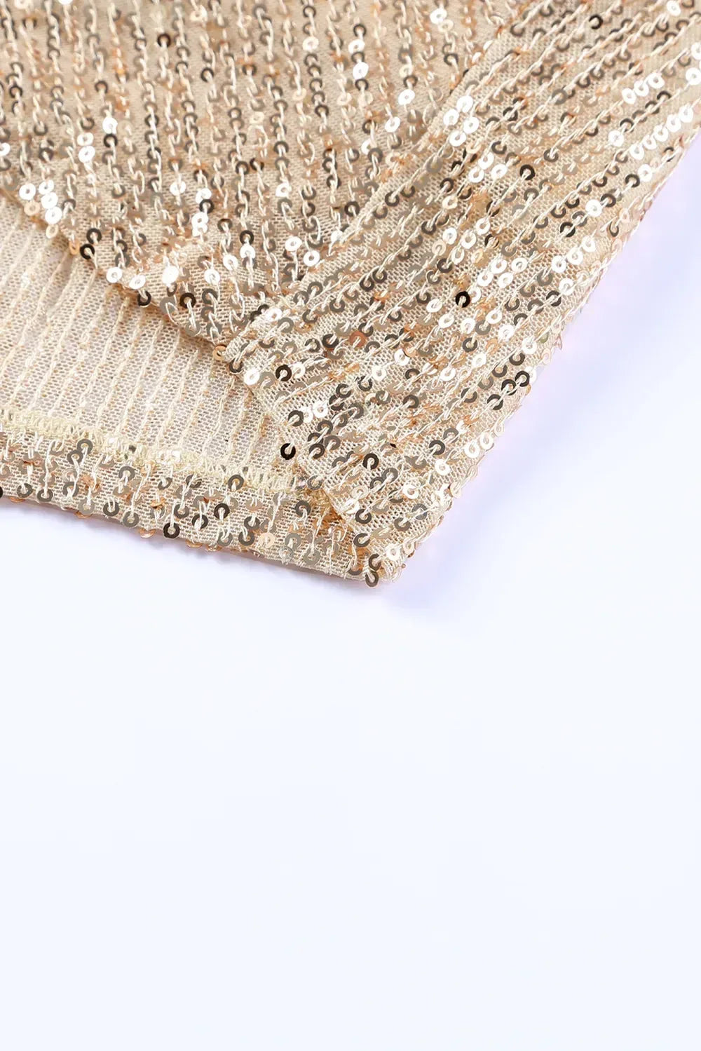 Sequin Knot Round Neck Long Sleeve Mini Dress - DAVERRI FASHIONS