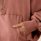 BiBi Stitch Detailed Elastic Hem Half Zip Fleece Hoodie Terracotta - DAVERRI FASHIONS