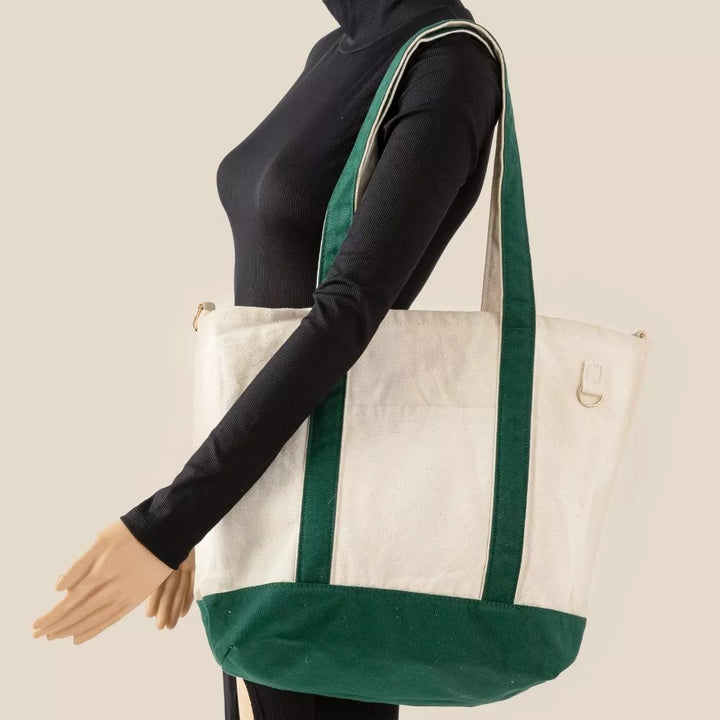 Fame Contrast Trim Tote Bag | Tote Bags Daverri Fashions