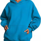 Bright blue oversized kangaroo pocket long sleeve hoodie