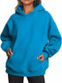 Bright blue oversized kangaroo pocket long sleeve hoodie