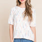 BOMBOM Round Neck Puff Short Sleeve Blouse