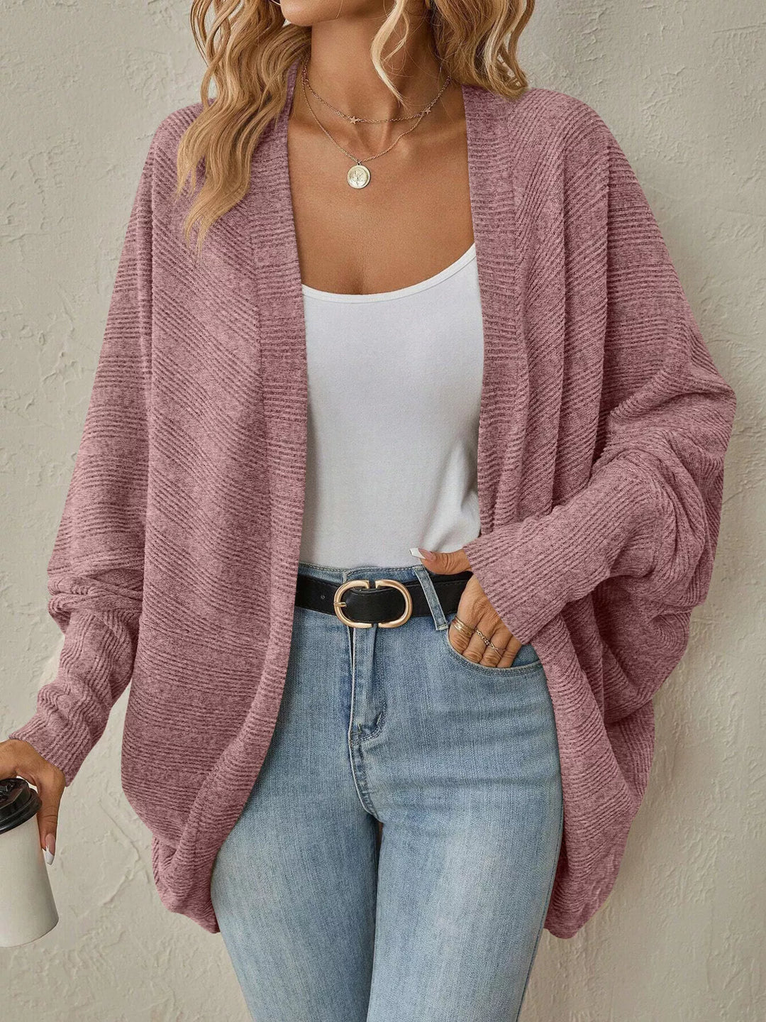 Cozy Oversized Open Front Knit Cardigan | Cardigans Daverri Fashions
