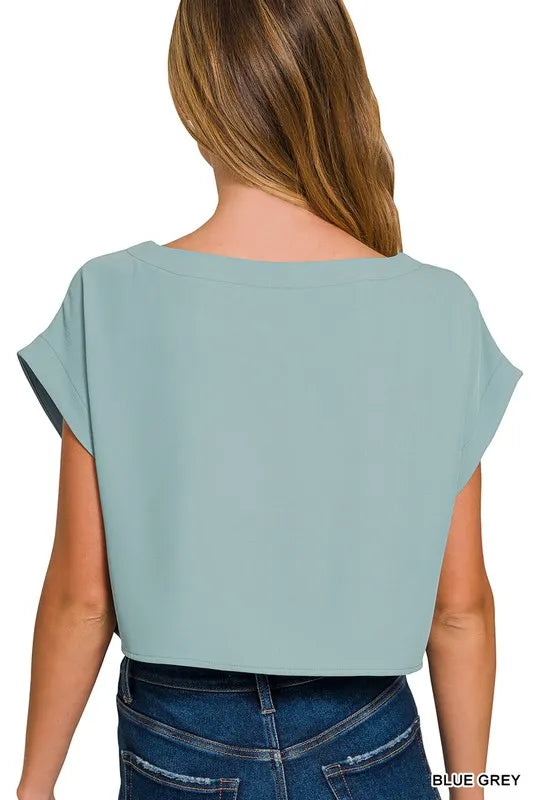 Zenana Heavy Woven Span Crop Tee & Skirt Set Outfit Sets
