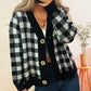 Plaid Button-Down Cardigan - DAVERRI FASHIONS