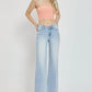 RISEN Full Size Wide Leg V Dipped Front Waist Jeans - DAVERRI FASHIONS
