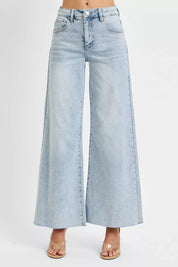 RISEN Full Size High Rise Ankle Wide Palazzo Jeans Plus Size | Jeans Daverri Fashions