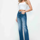 bytos Full Size Raw Hem Distressed Mid Rise Straight Jeans - DAVERRI FASHIONS