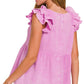 Zenana Double Gauze Acid Washed Tiered Ruffle Peplum Top Tops