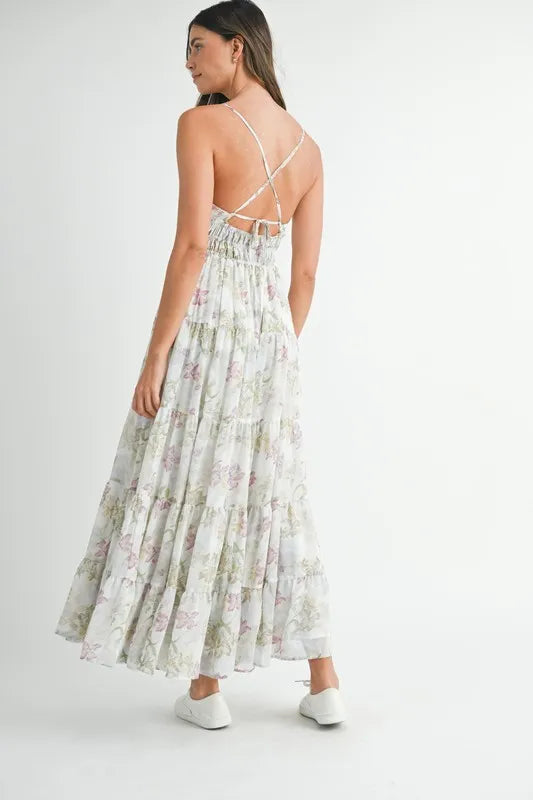 MABLE Floral Print Tiered Cami Maxi Dress Maxi Dresses