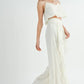 MABLE Crop Cami and Ruffled Wide Leg Pants Set Outfit Sets