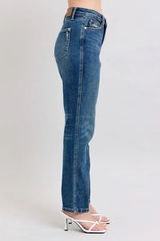 Judy Blue Full Size High Waisted Rigid Magic Non-destroy Straight Leg Jeans Plus Size | Jeans Daverri Fashions