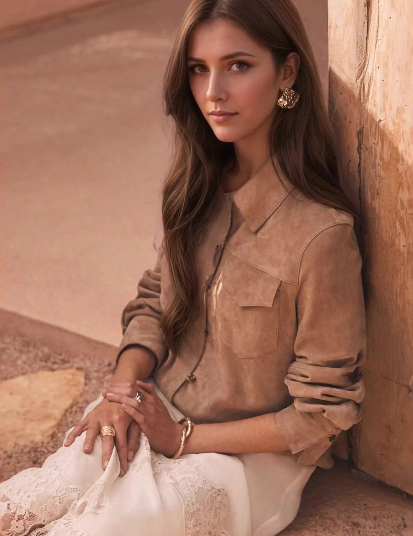 Button Front Long Sleeve Jacket | Shackets Daverri Fashions