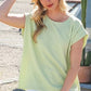 Lime 'N' Chili Textured Solid Muscle Sleeve Top - DAVERRI FASHIONS