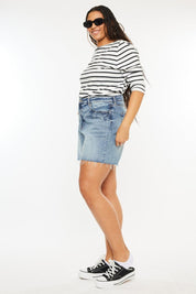 Kancan Full Size Raw Hem High Waist Denim Shorts | Denim Shorts Daverri Fashions